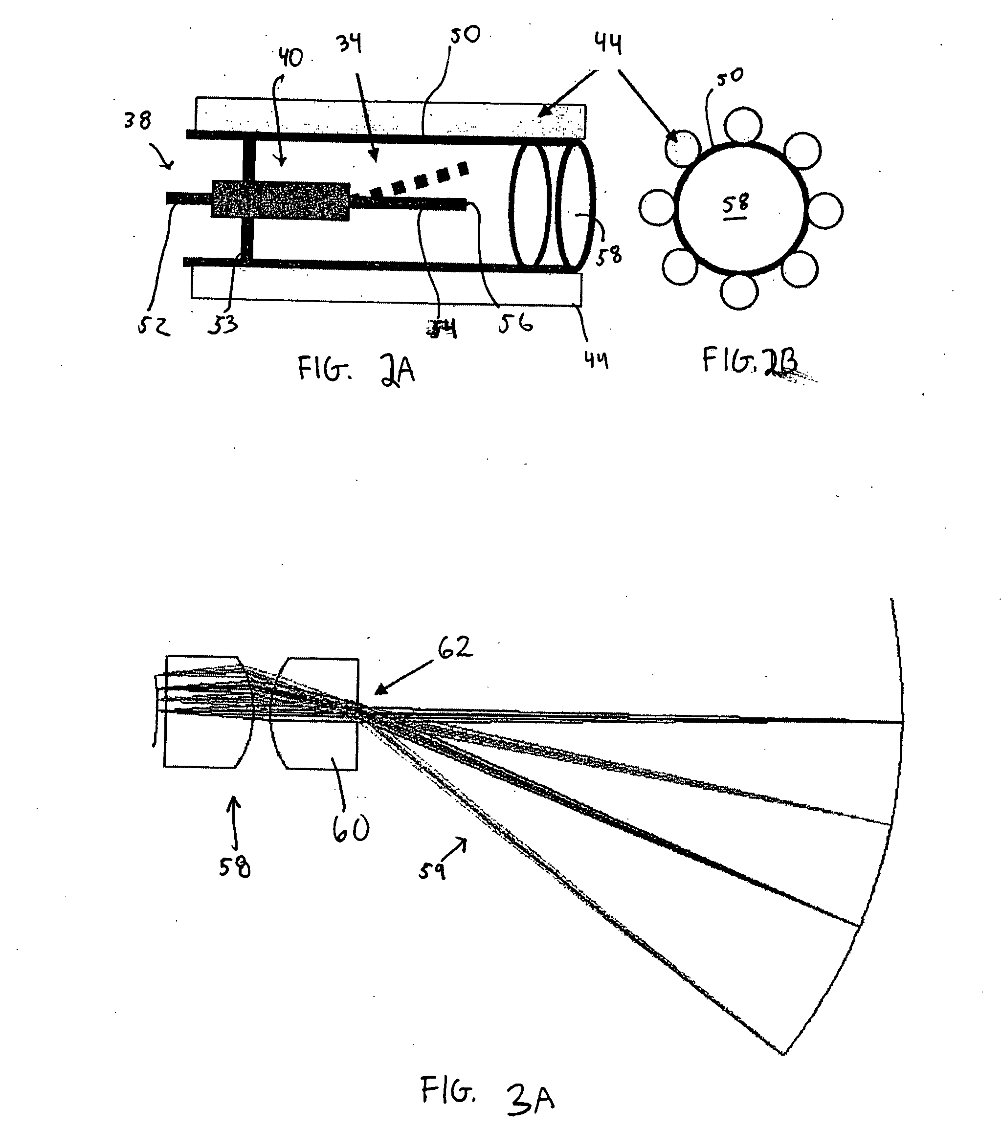 Scanning beam device with detector assembly