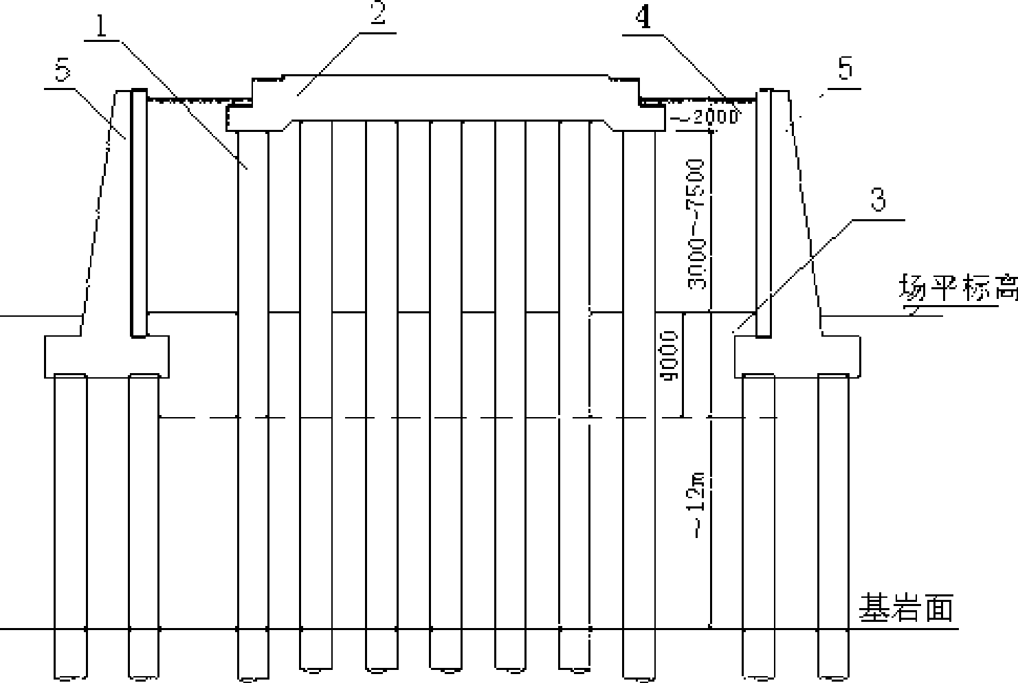 Construction method for decomposing grading high-rise pile cap