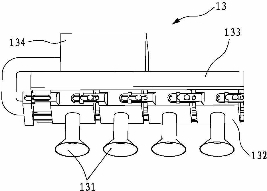 Mosaic tile automatic arrangement and mold-entering mechanism