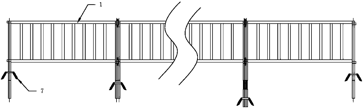 Simple, convenient and firm assembled limb protection fence