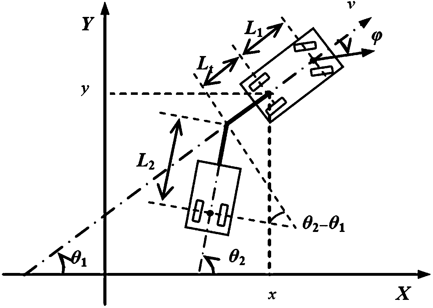 Pull type mobile robot parallel parking method