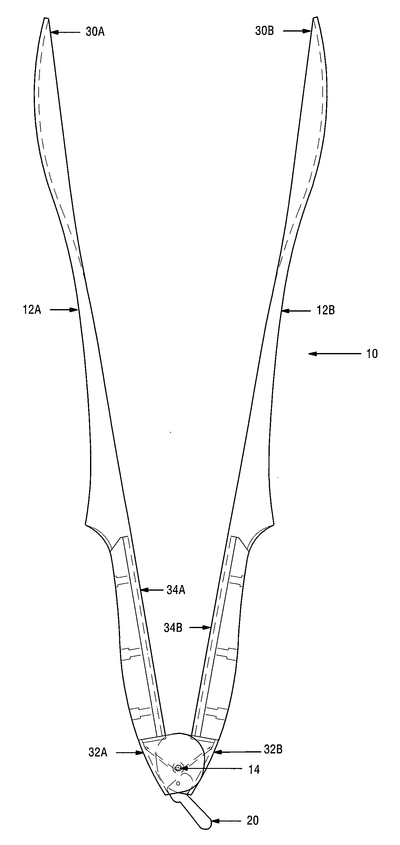 Spring-armed kitchen utensils and locking mechanism therefor