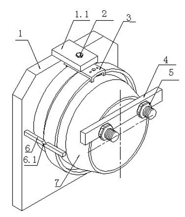 Offshore oil pipe joint outer wall drilling fixture