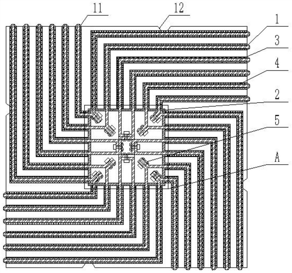 Fin type SCR catalyst attachment skeleton structure and flue gas denitration system and method thereof