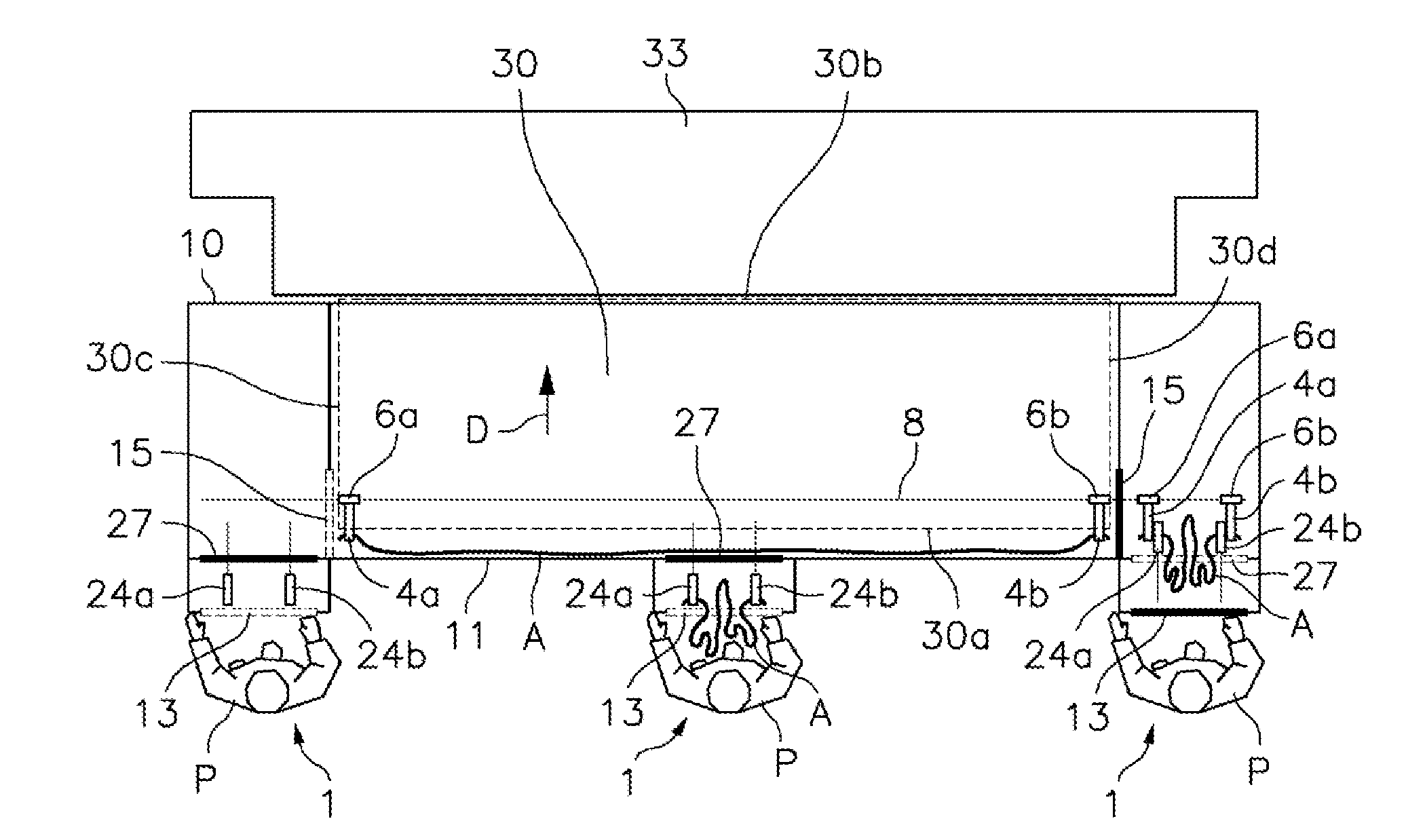 Machine for spreading out and loading flat clothing articles