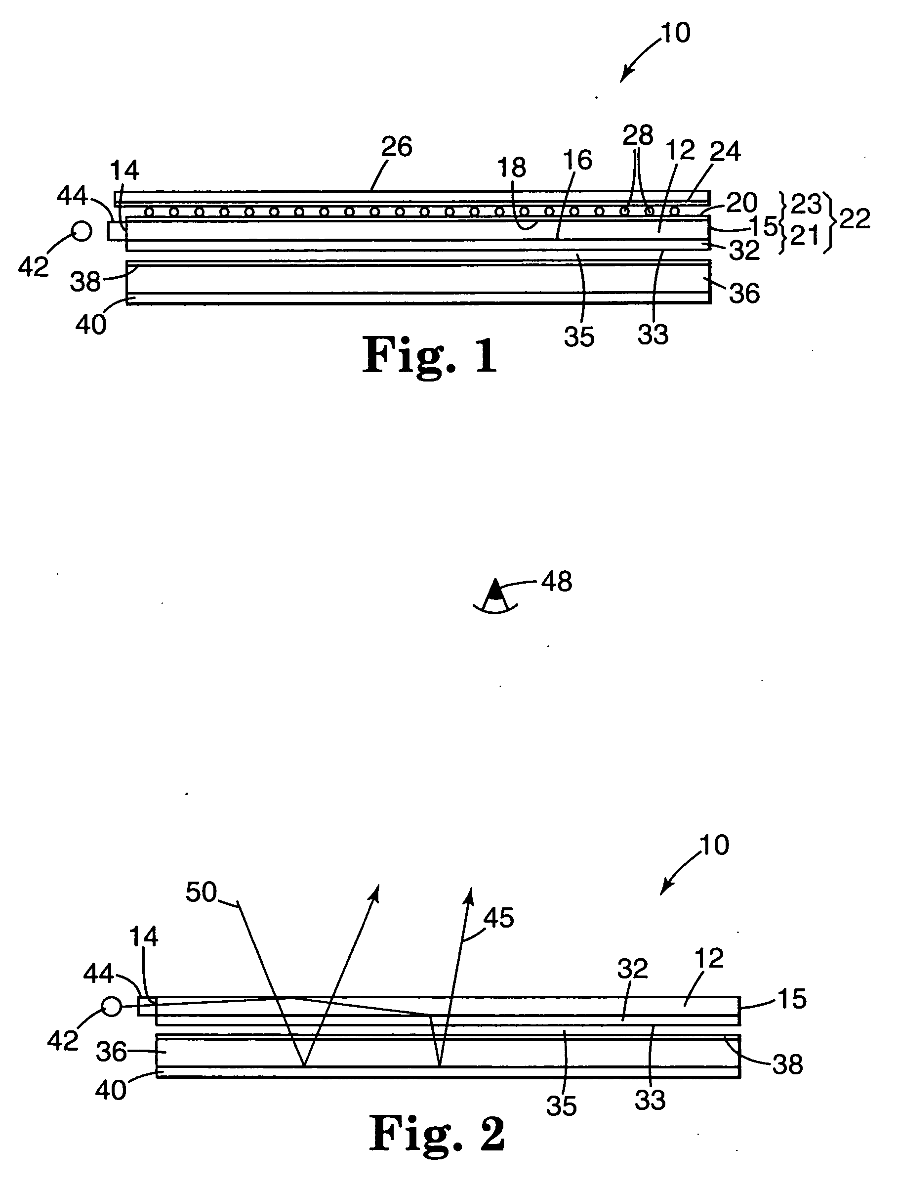 Frontlit illuminated touch panel