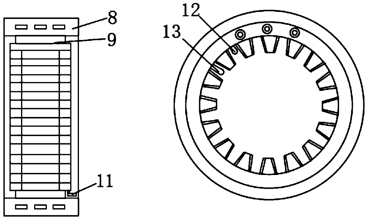 Centralized winding motor end part patch board