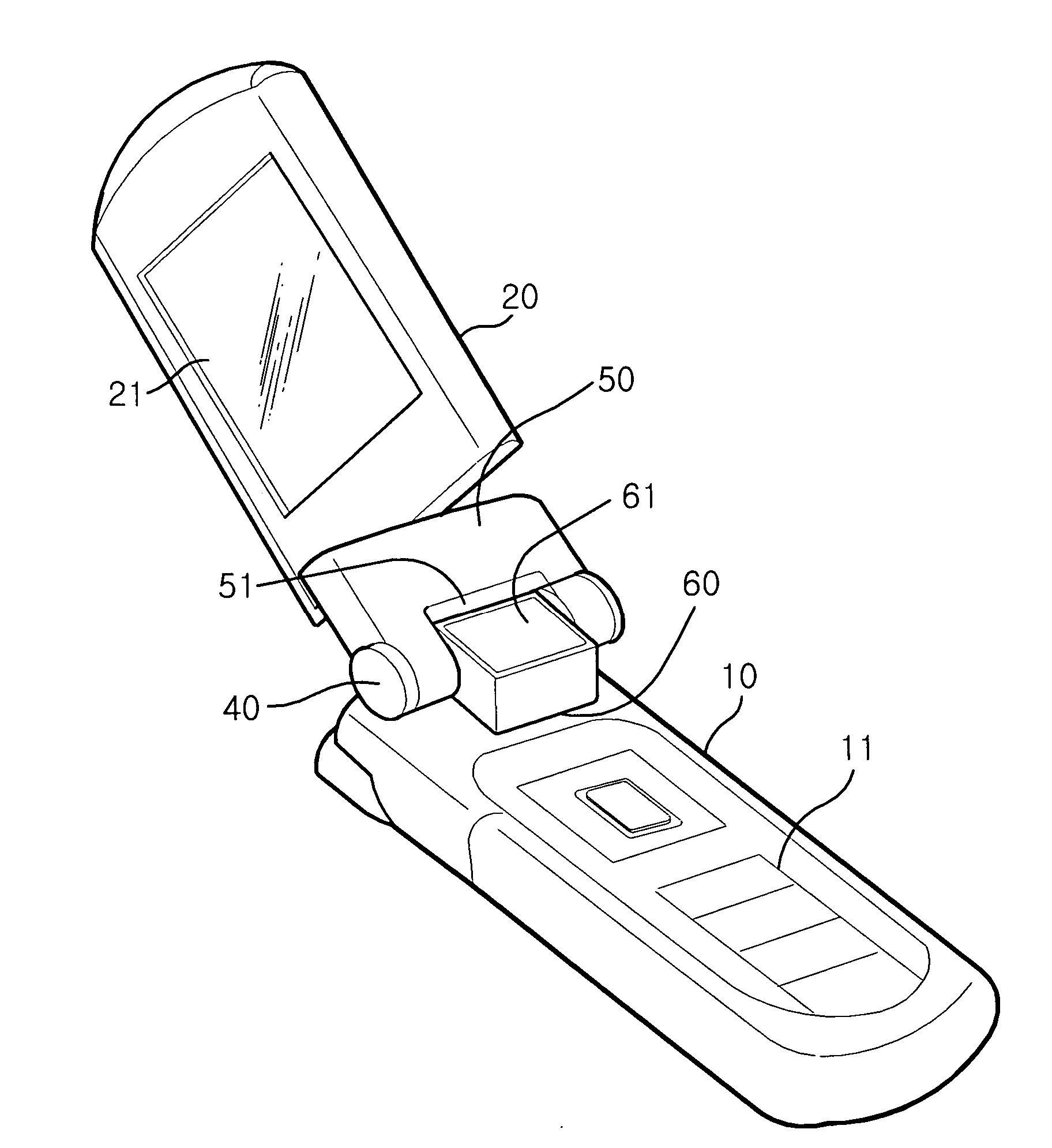 Rotary folder-type mobile communication terminal