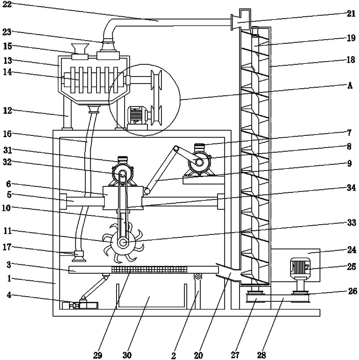 Waste plastic pulverizing and collecting device