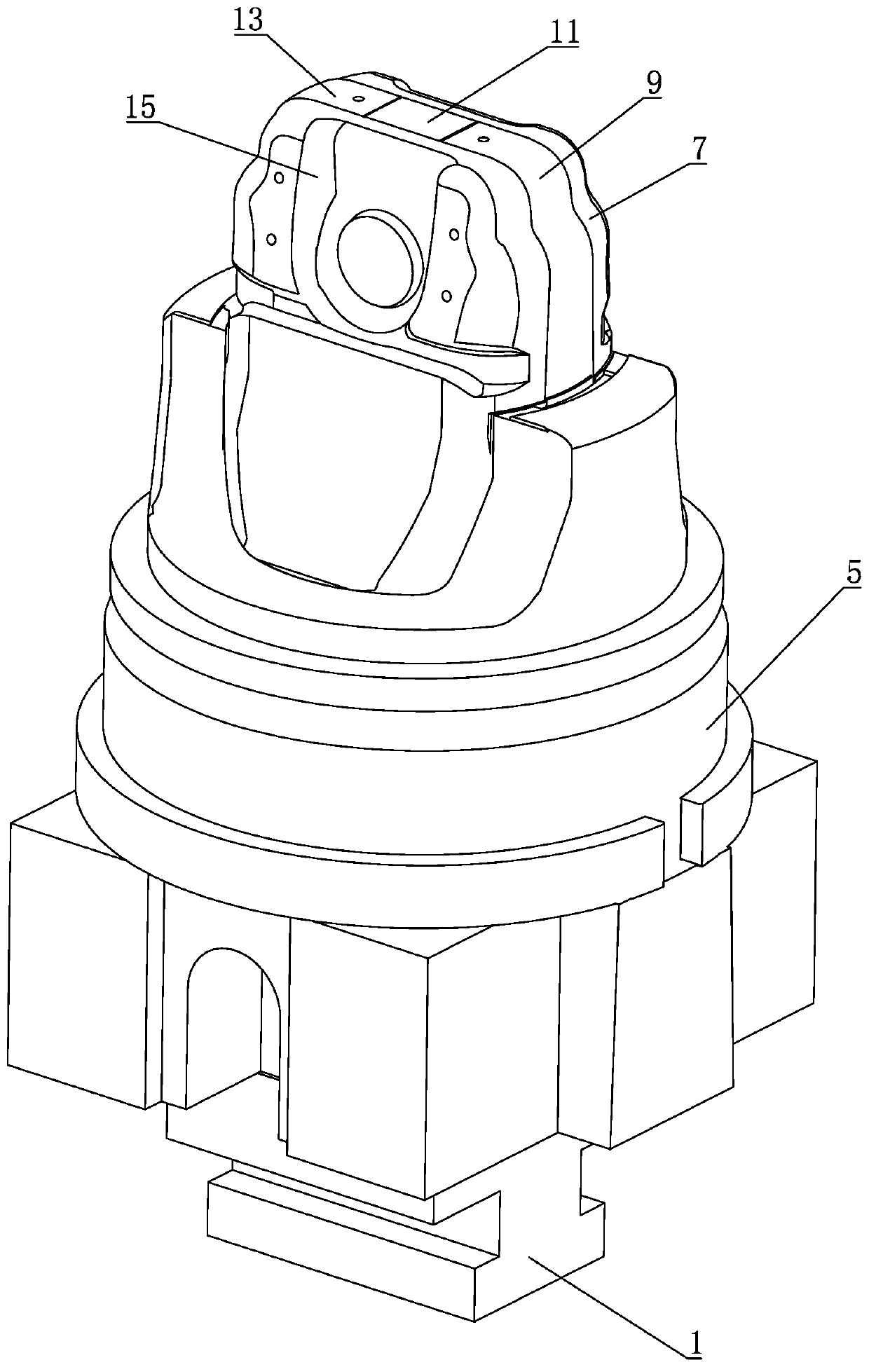 Mold assembly improved structure for greatly improving casting precision of light aluminum piston