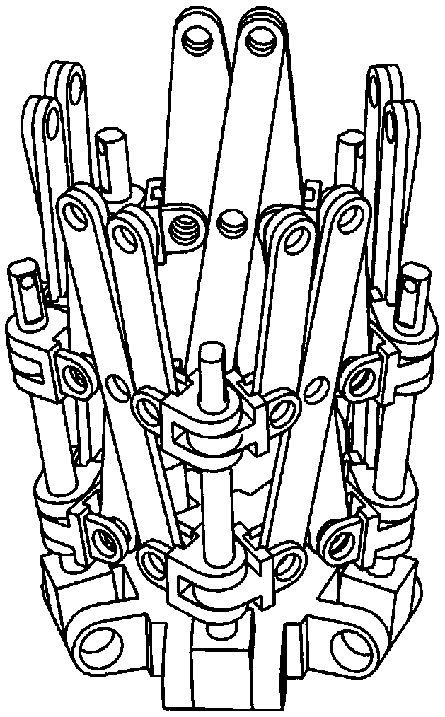 Shear type unit imitation cobweb space expandable mechanism