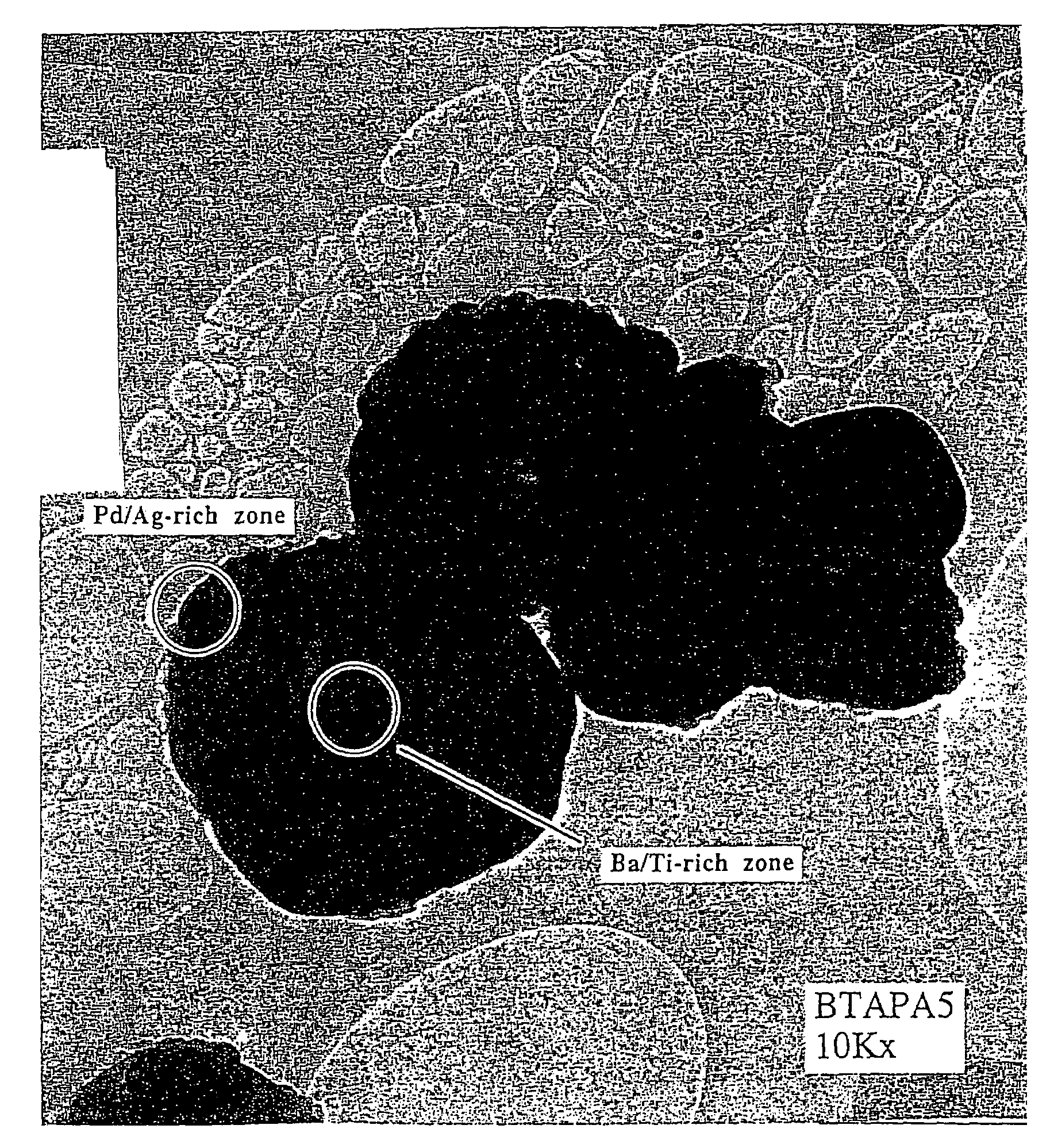 Palladium-containing particles, method and apparatus of manufacture, palladium-containing devices made therefrom