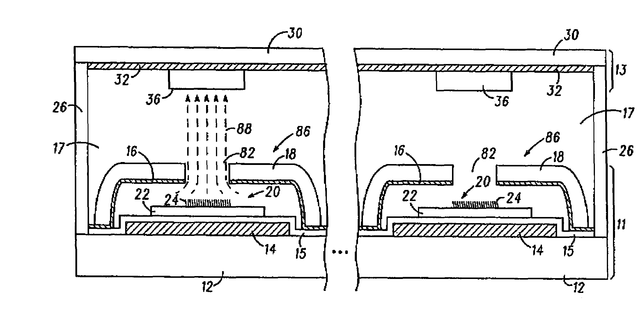 Field emission display and methods of forming a field emission display