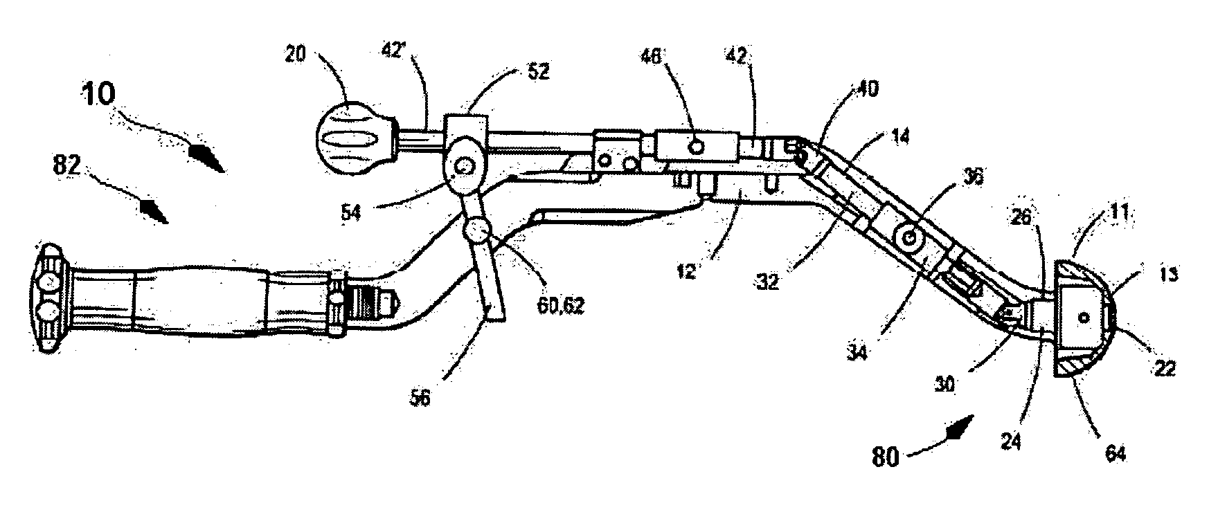 Inserter for minimally invasive joint surgery having interchangeable thread