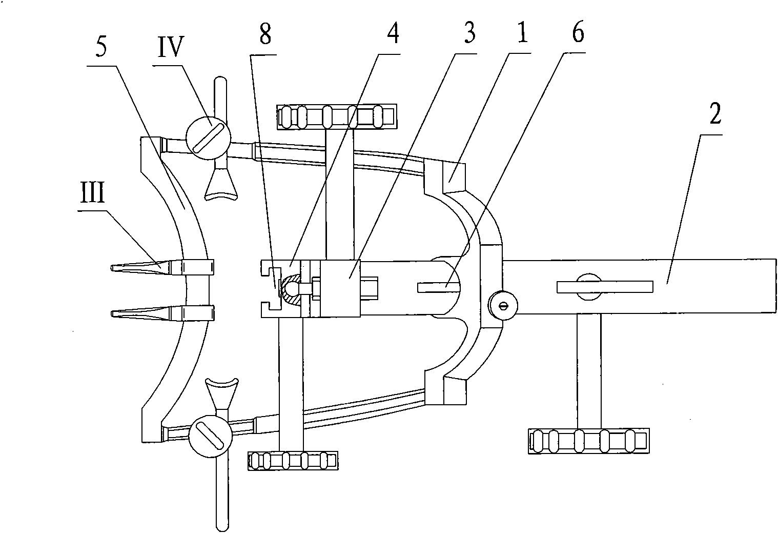 Multifunctional supporting device special for curing throat diseases of human body