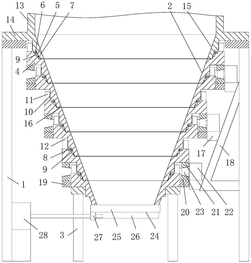 Anti-blockage rotary bin