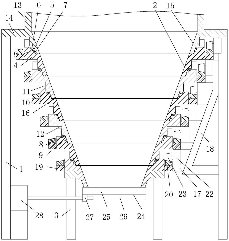 Anti-blockage rotary bin