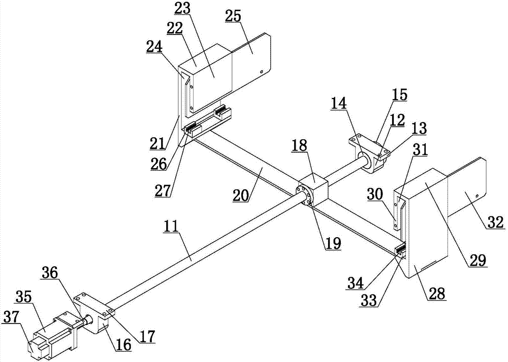 Hydraulic cylinder movable-adjusting type linear guide rail mounting device