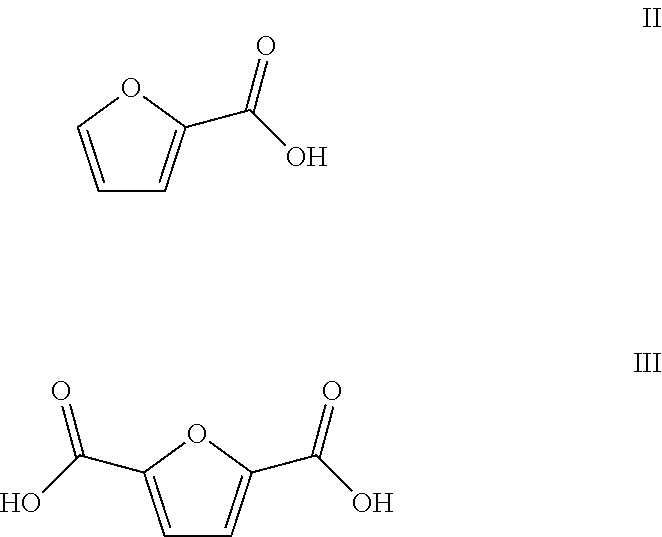 Method of producing furan carboxylates from aldaric acids by using solid heterogeneous catalyst