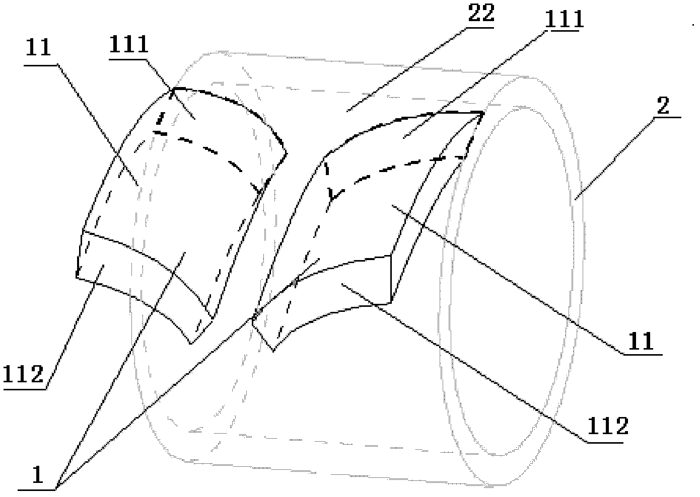 Impeller imitated semi-walking wheel