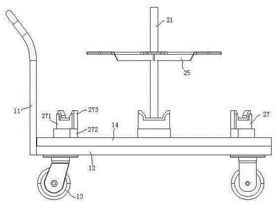 Storage and transfer trolley for automobile sliding column assemblies