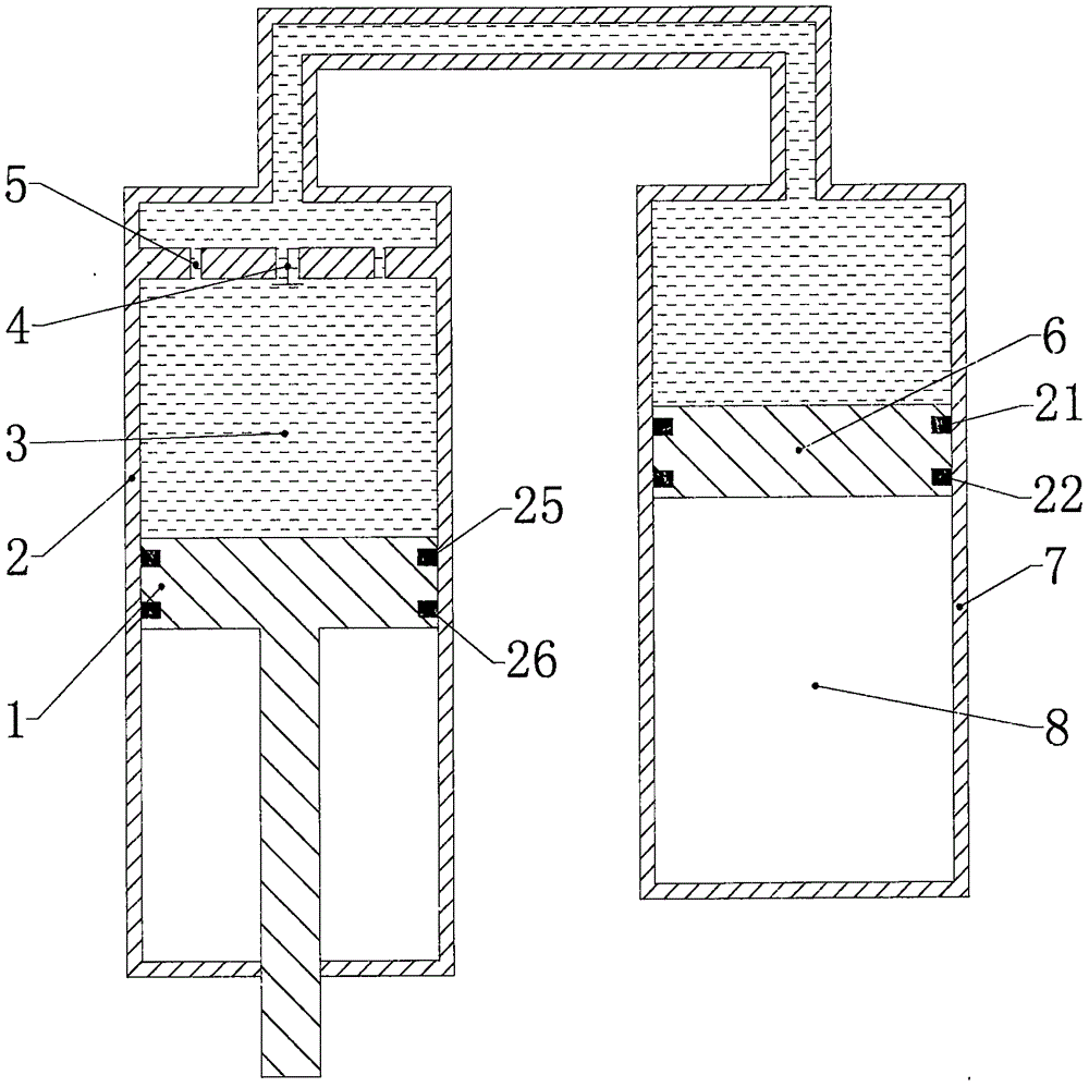 Oil and gas spring type self-lubricating compensation floating piston