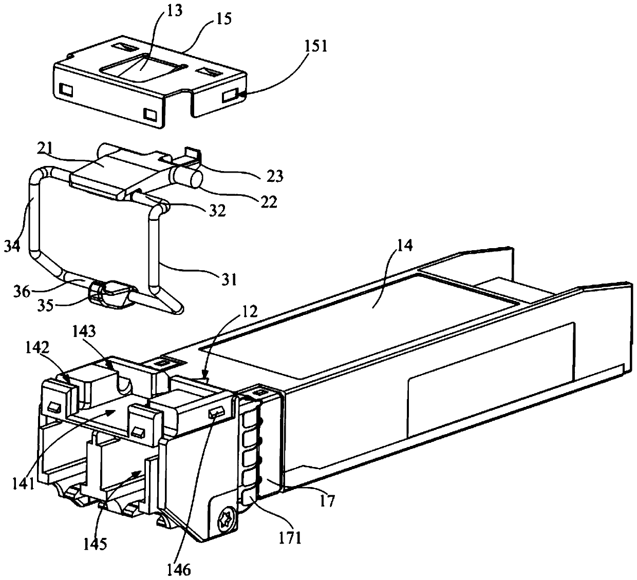 Unlocking structure and optical module