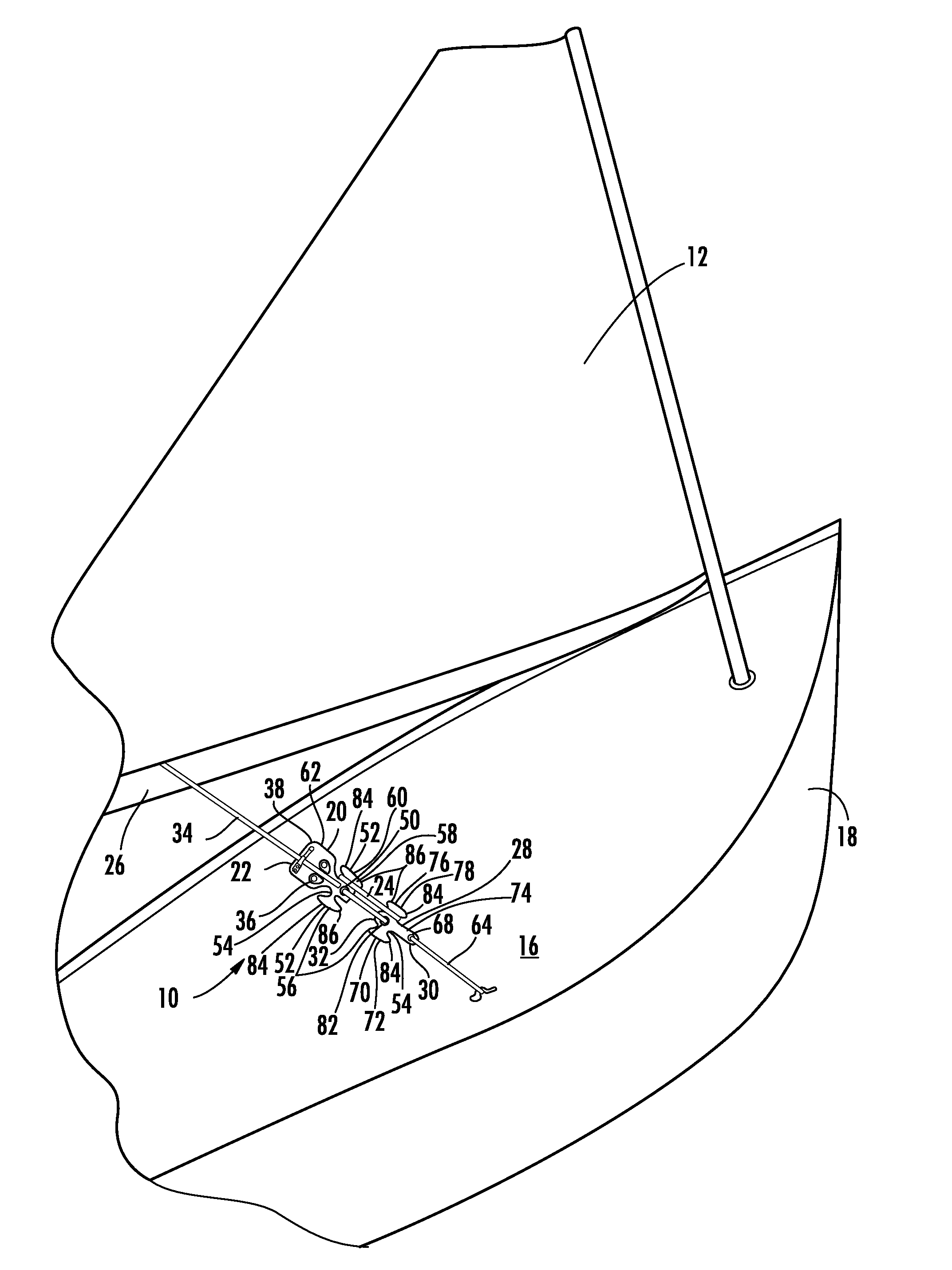 Wind gust dampening system for sailing vessel