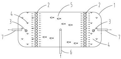 Fish-grass symbiotic ecological fish pond and fishery breeding sewage treatment method