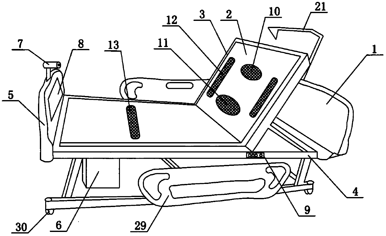 Medical nursing bed