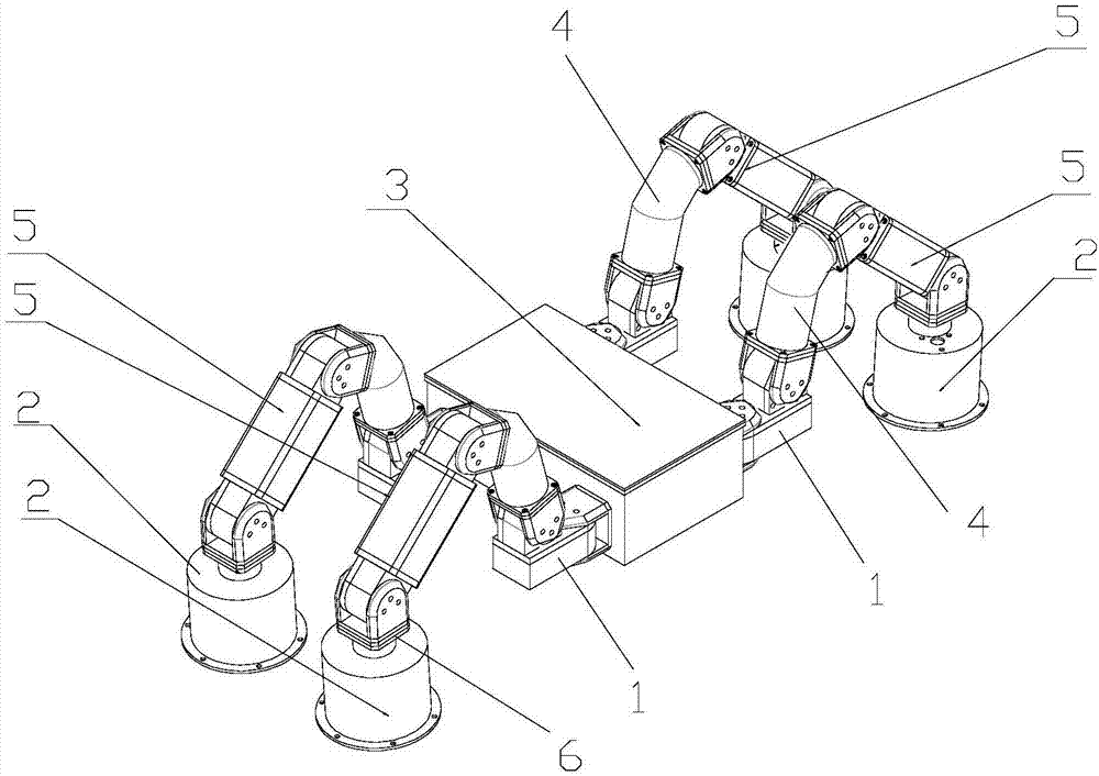 Vibration absorbing type underwater four-foot wall-climbing robot