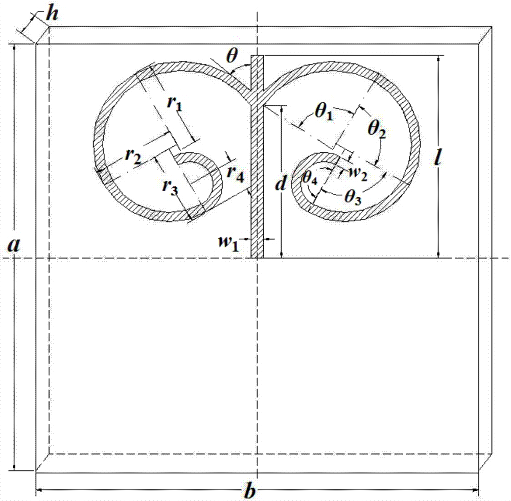 Left-handed material based on cavel-shaped basic unit structure