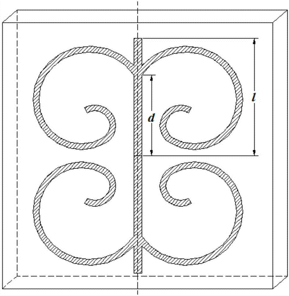 Left-handed material based on cavel-shaped basic unit structure