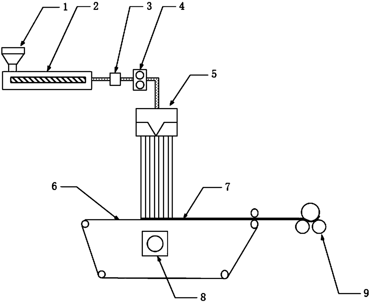 A kind of preparation method of melt-blown composite non-woven fabric for conductive-toughening