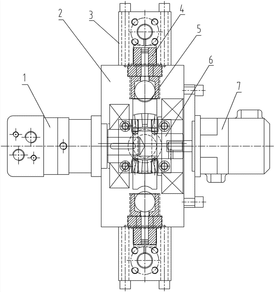 Rotary type ultrahigh pressure supercharger of synthetic diamond cubic press