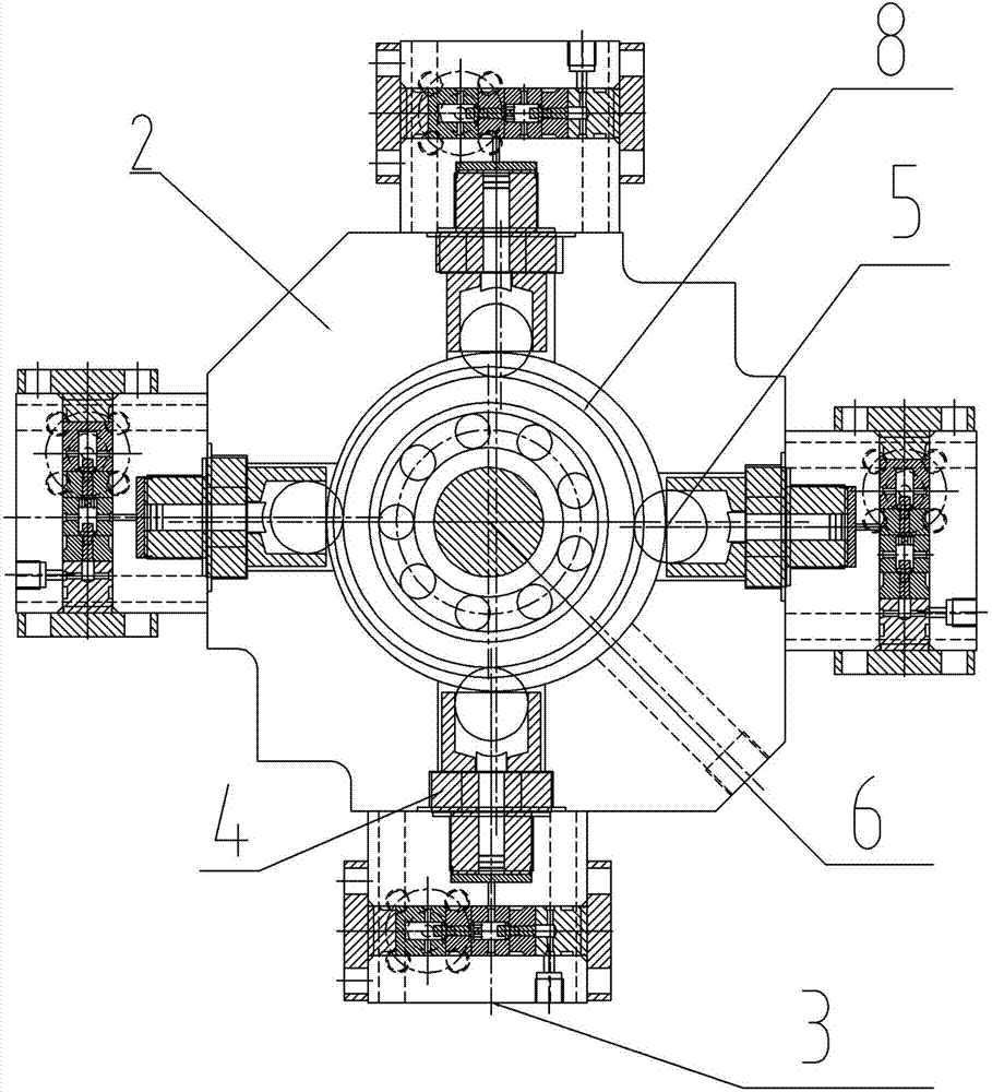 Rotary type ultrahigh pressure supercharger of synthetic diamond cubic press