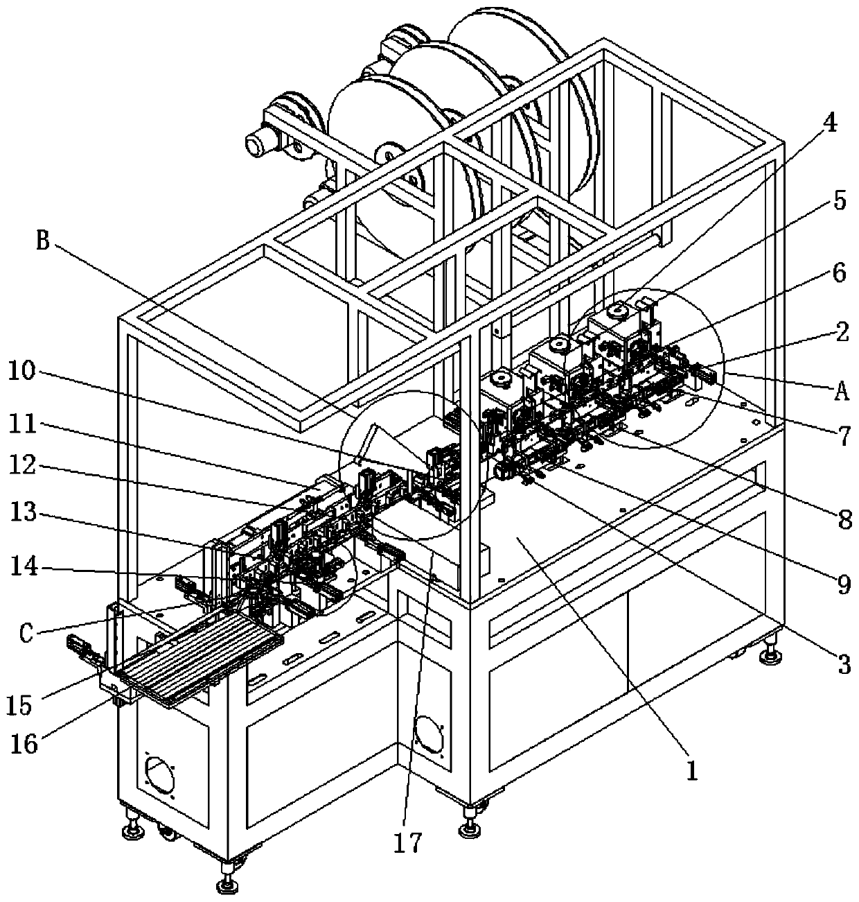 Production device for intelligently manufacturing TYPE-C plug