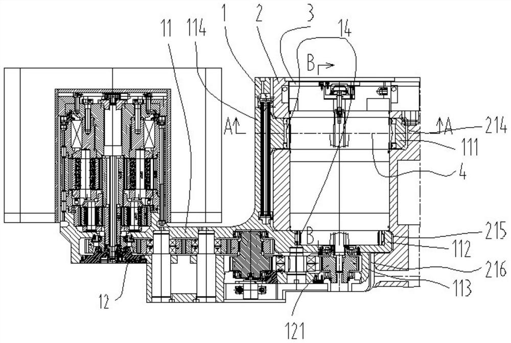 Swing arm and swing arm supporting structure of thin seam short-span coal mining machine