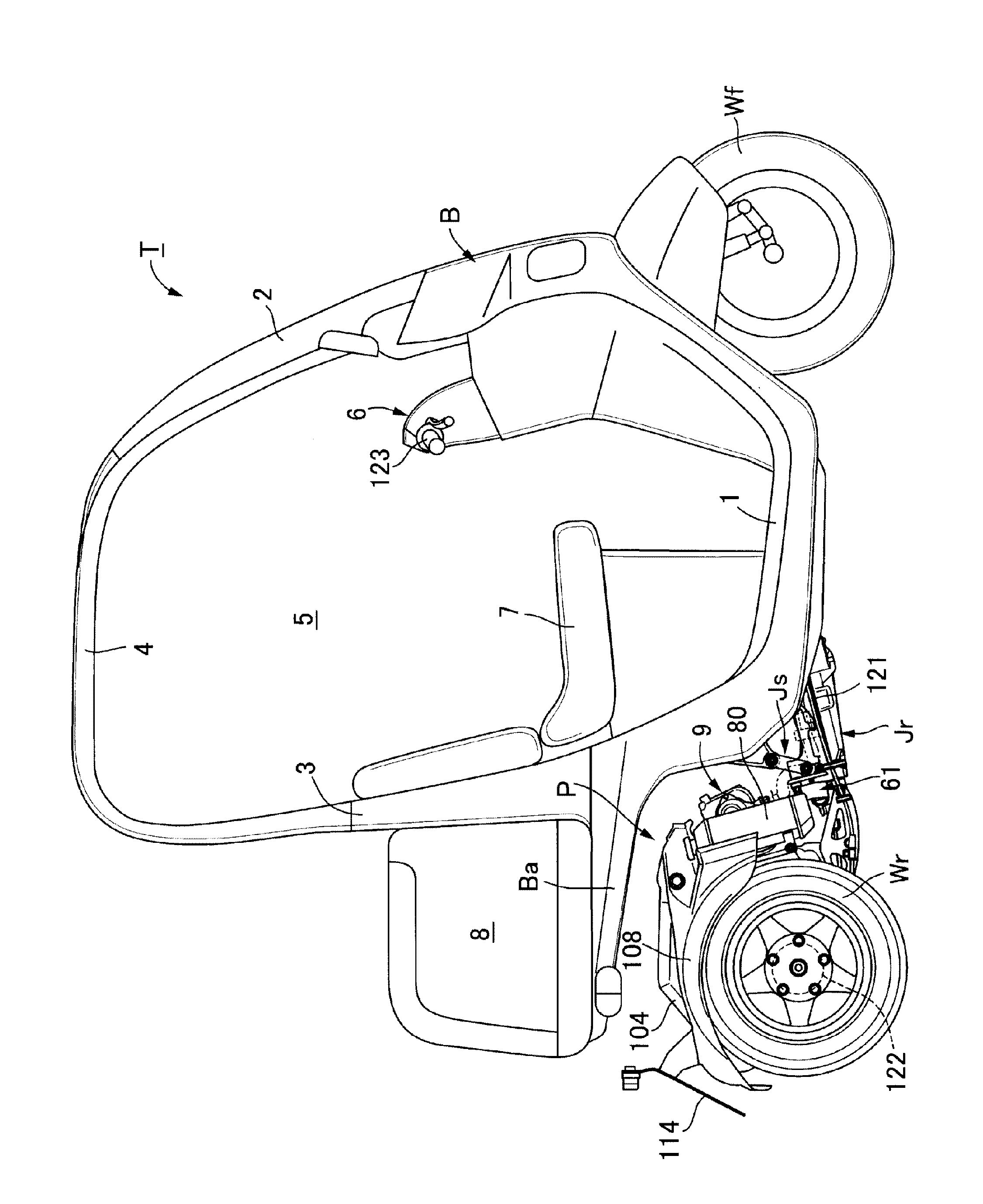 Bestriding type vehicle