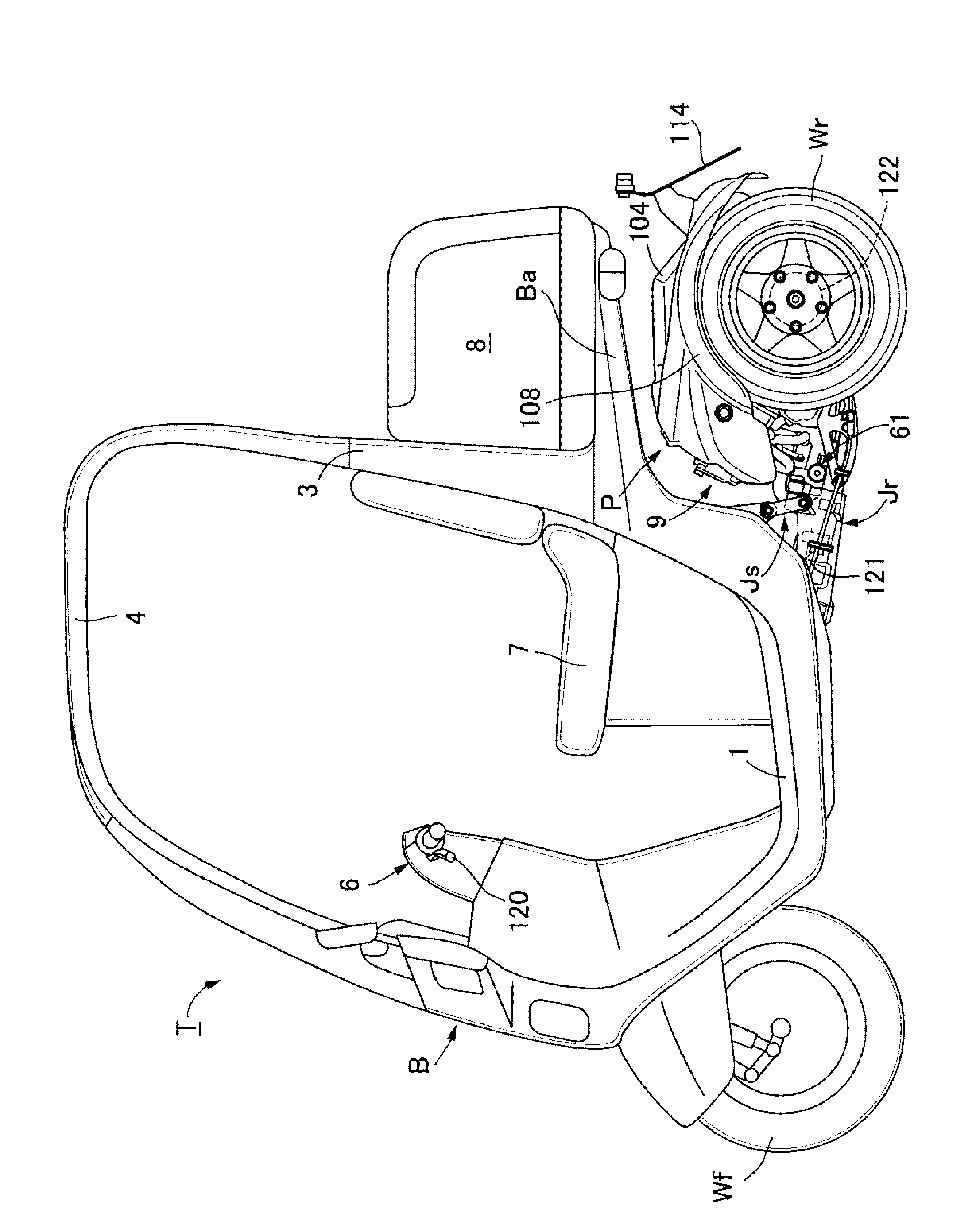 Bestriding type vehicle