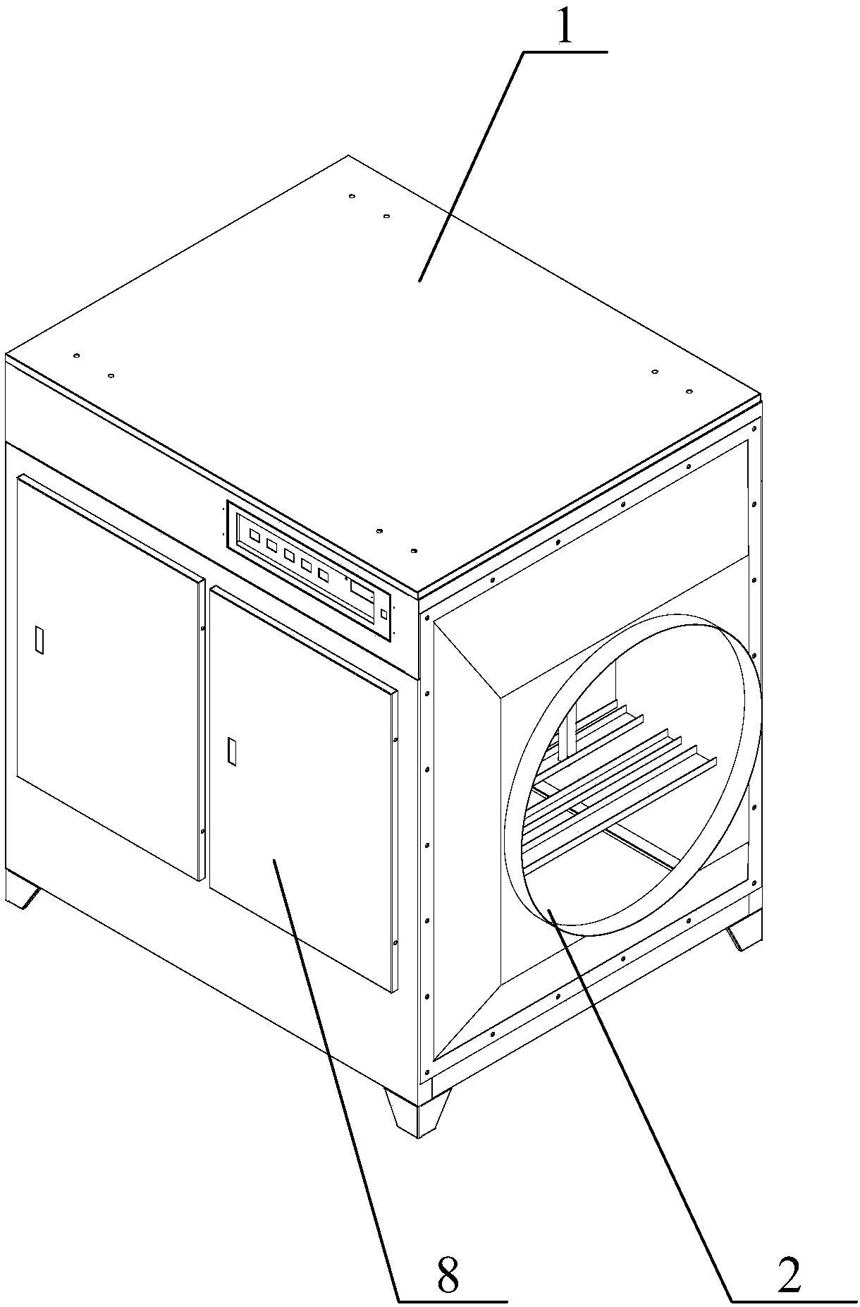 Waste gas purifying device and waste gas purifying system