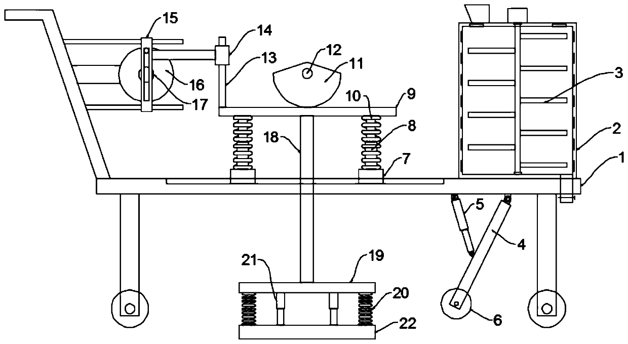 Road asphalt paving and compacting device