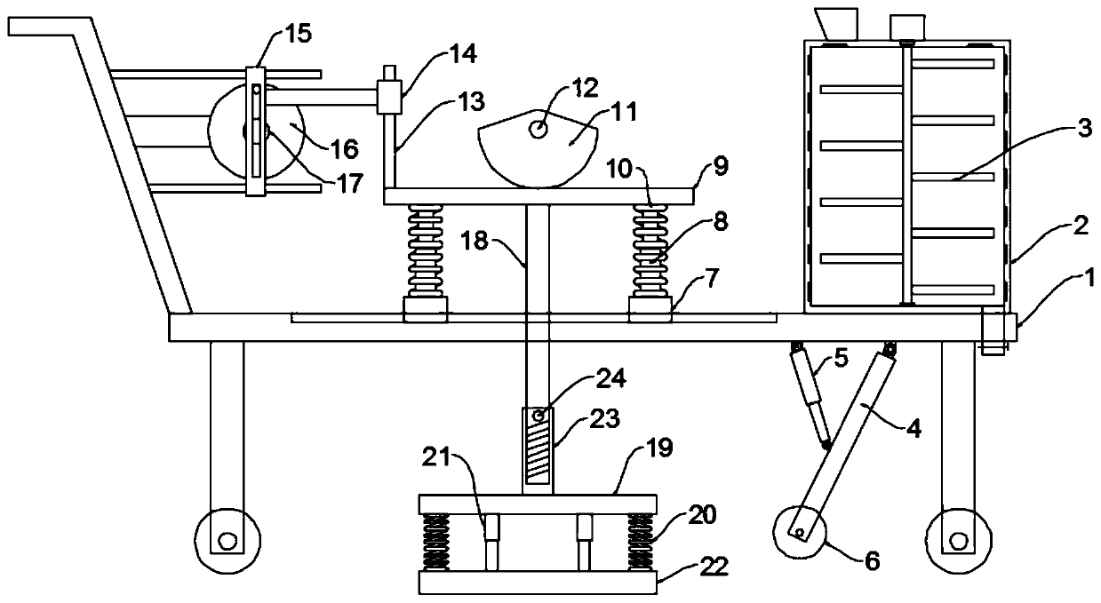 Road asphalt paving and compacting device