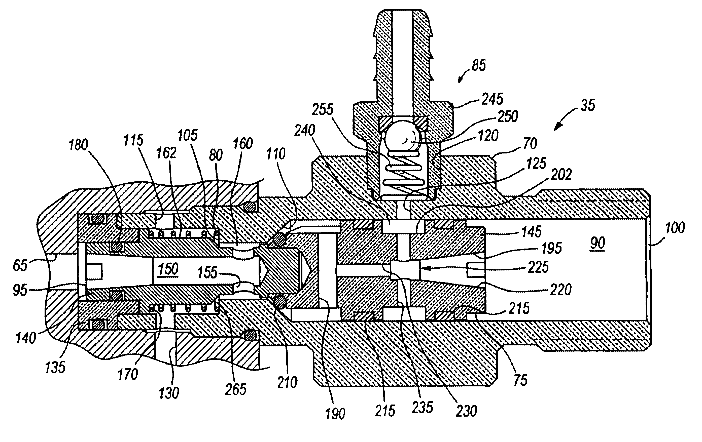 Flow-actuated trapped-pressure unloader valve