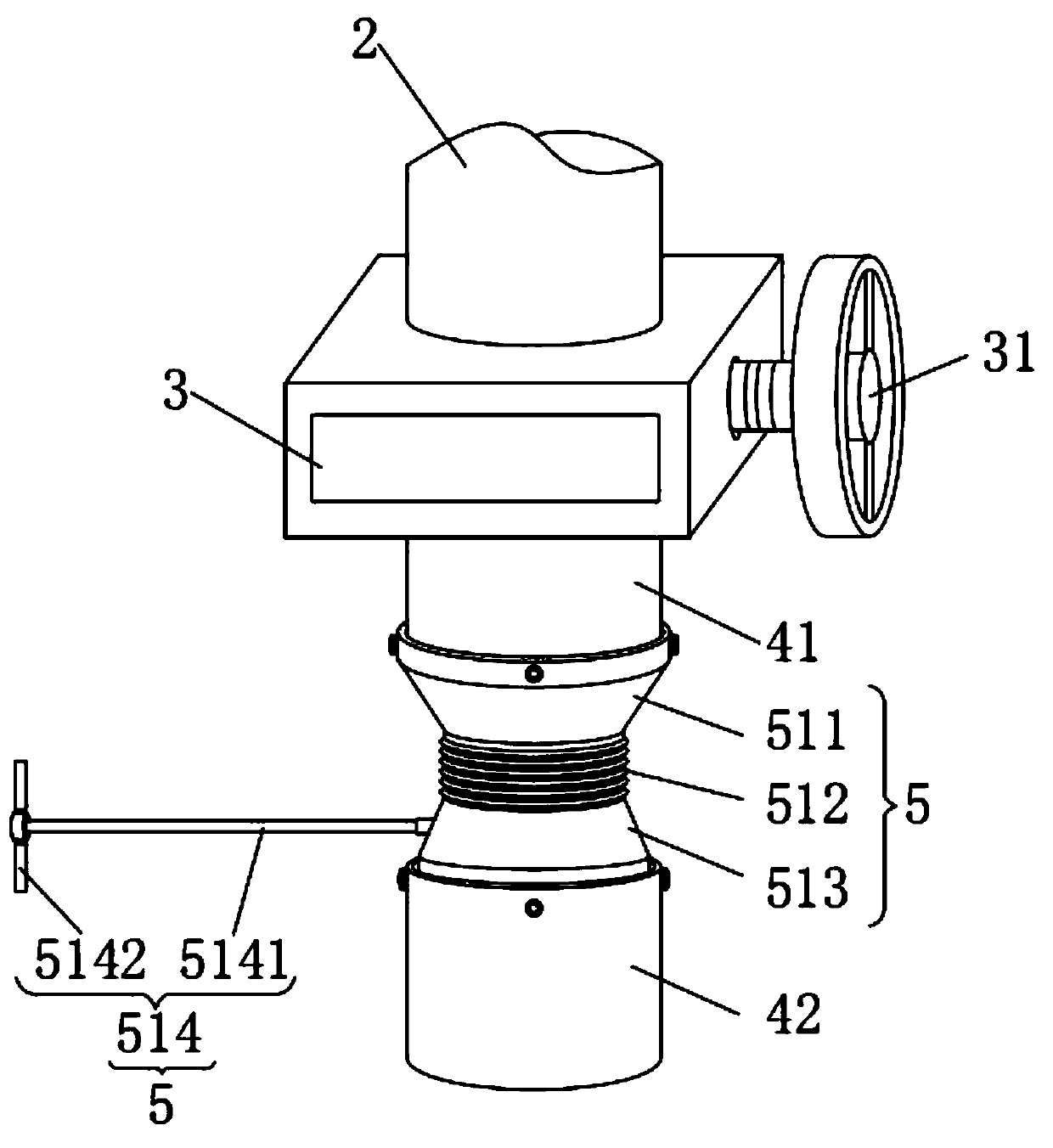 Titanium ore discharging device