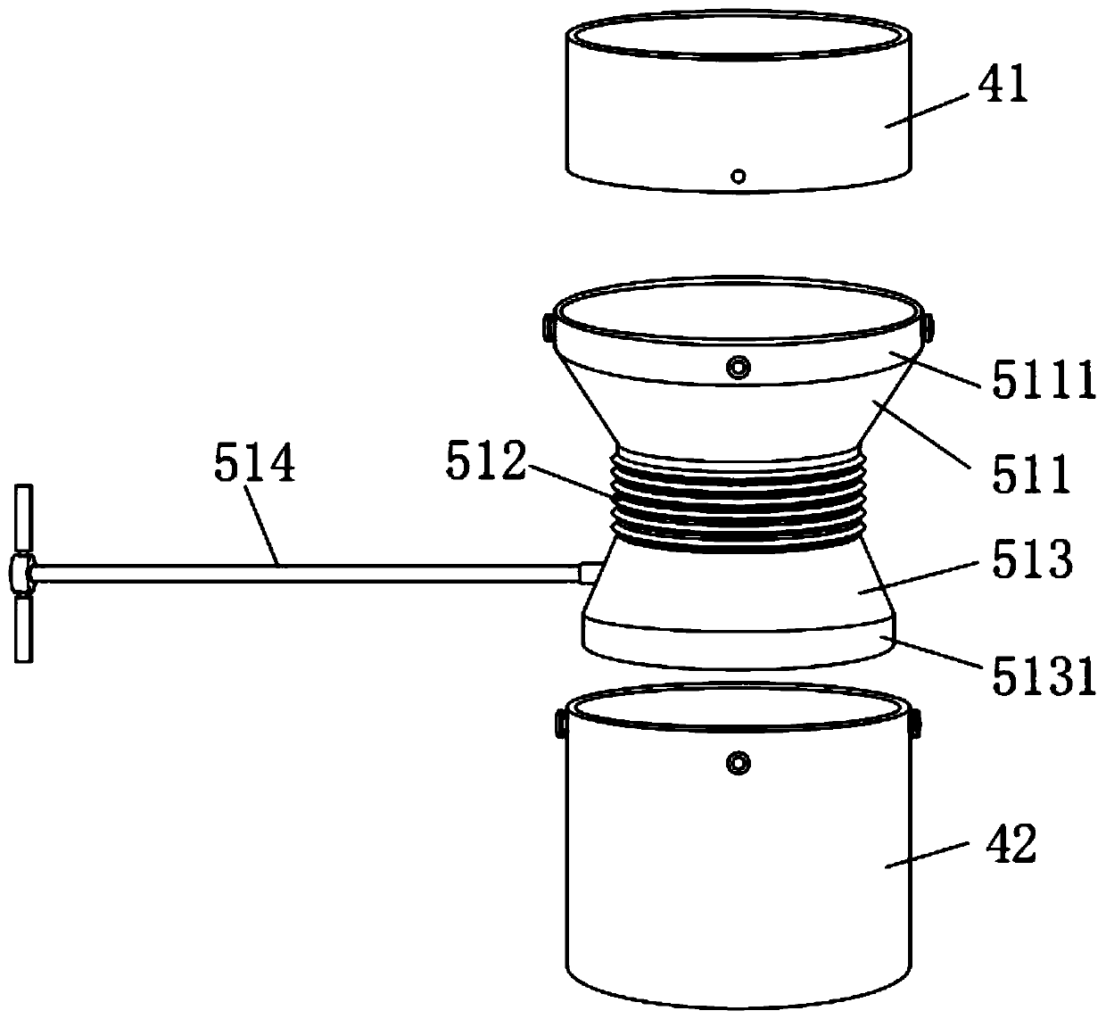 Titanium ore discharging device