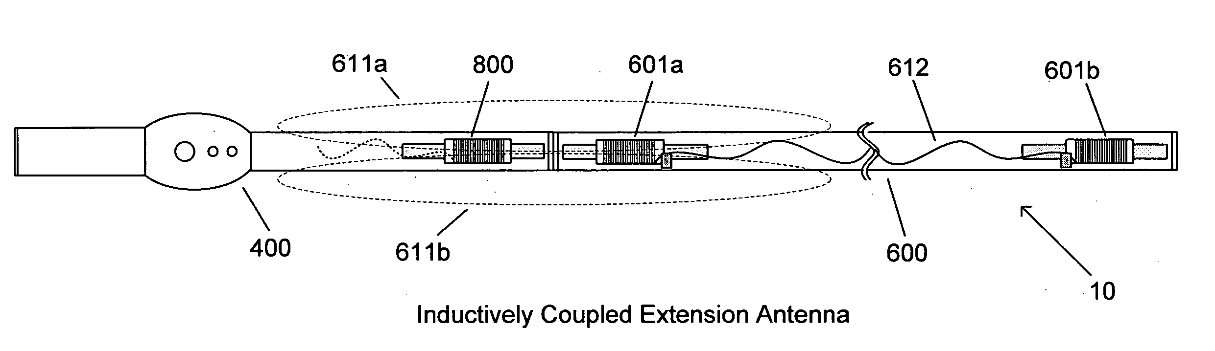 Inductively coupled extension antenna for a radio frequency identification reader