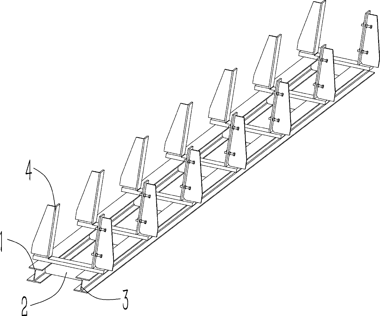 Large box beam welding platform and welding method