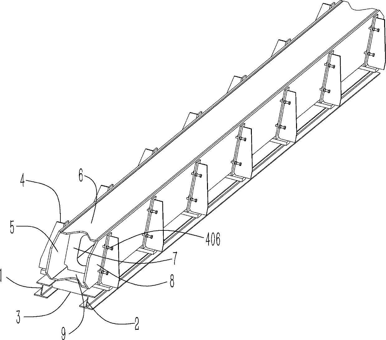 Large box beam welding platform and welding method