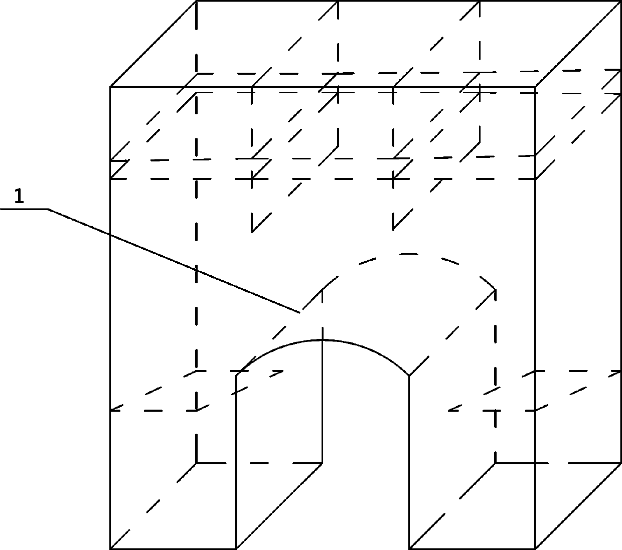 Device and method for simulating forces in different areas of arched tunnel